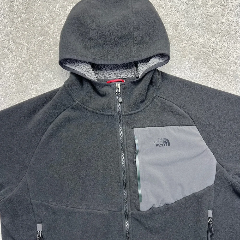 The North Face Jacket XL Black Hooded Fleece Sherpa Zip Up Gorpcore Chimborazo